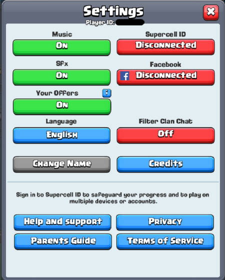 Supercell ID Log In Clash Royale